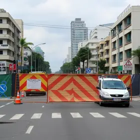 bloqueio na Rua Professora Rosa Saporski