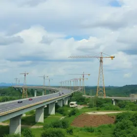 obras de novo viaduto na BR-153