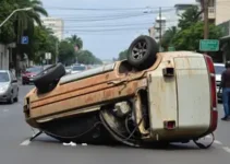 carro capota em Jacarezinho
